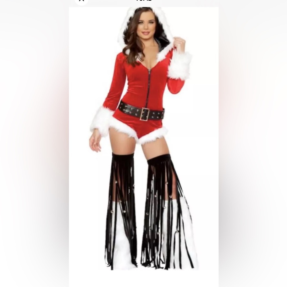 Sexy Santa Cosplay Costume Jingle Bells No Size Tag (L) Leg Warmers